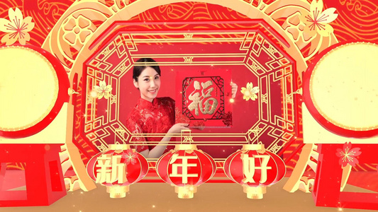 2020鼠年中国风拜年片头视频模板视频