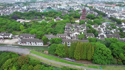 4K航拍江苏苏州盘门景区4A景区视频