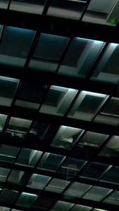 航拍城市夜景加班灯火通明大楼视频