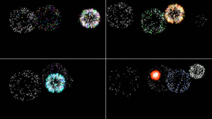 一组绚丽烟花粒子爆散动画42秒视频