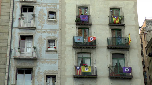 在巴塞罗纳西班牙的建筑外表视频