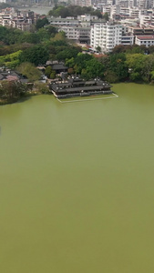 航拍惠州西湖丰渚园惠州西湖风景名胜区视频