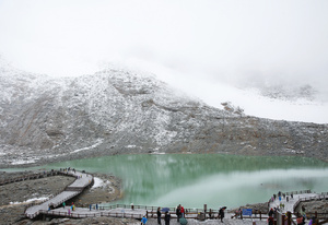 4k雪中的四川阿坝达古冰川58秒视频