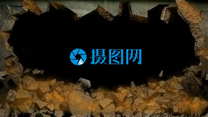 震撼墙体爆破建军节开场演绎会声会影X10模板16秒视频