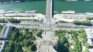 从巴黎埃菲尔塔到塞纳河波特迪德纳桥热带大桥和防御的23秒视频