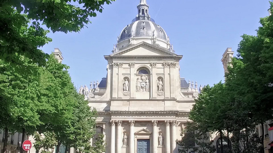 法兰西州索邦大学古老历史建筑的法国巴黎市Sorbonne视频