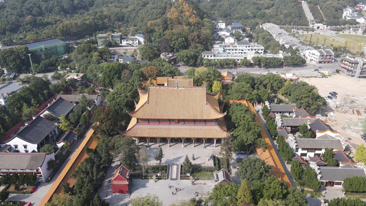 湖南南岳衡山南岳大庙5A景区航拍视频