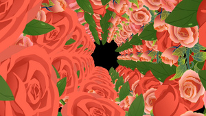 情人节玫瑰花海隧道视频元素40秒视频