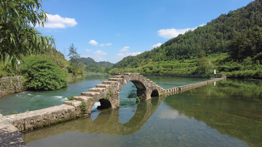 自然风光小桥流水风景实拍 视频