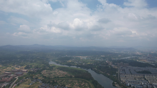 祖国大好河山青山绿水河流航拍视频