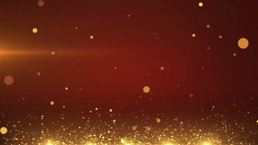 大气金色粒子红色背景视频