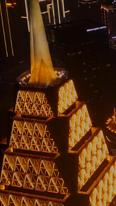 重庆时代广场纽约大厦夜景 环球购物中心视频