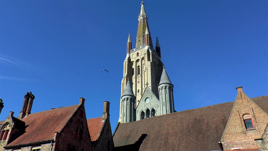 布鲁日圣母教堂位于比利时布鲁日视频