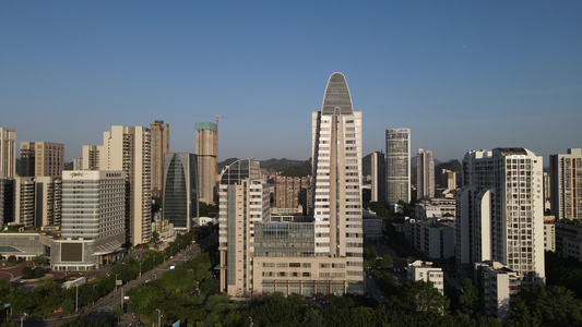 航拍广西柳州城市高楼视频