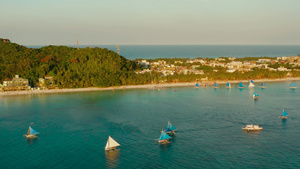 热带海滩和帆船波拉卡河菲里平12秒视频
