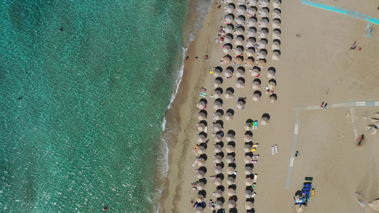 空中俯视法拉萨纳海滩在希腊克里特岛法拉萨纳海滩是克里特岛视频