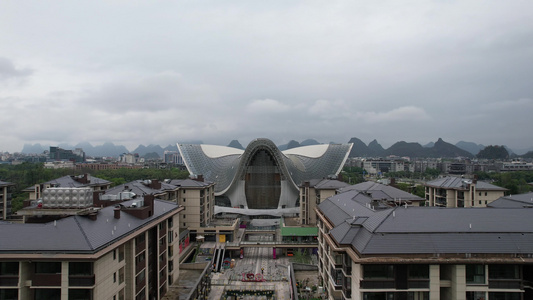 城市清晨迷雾云海航拍视频