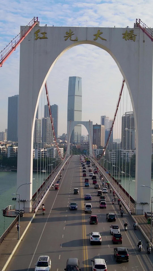 航拍广西柳州柳江红光大桥35秒视频
