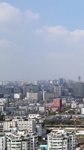 航拍杭州城市天际线城市建筑视频