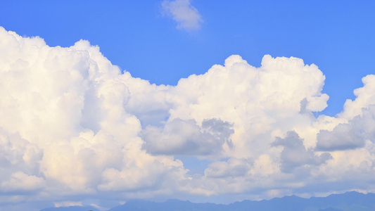 蓝天白云晴空空境 流动的云 时间变化视频