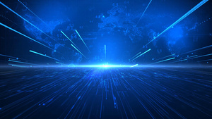 4K蓝色科技数字空间粒子光线背景视频20秒视频