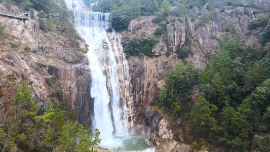 浙江5A风景区天台山瀑布航拍合集4K视频