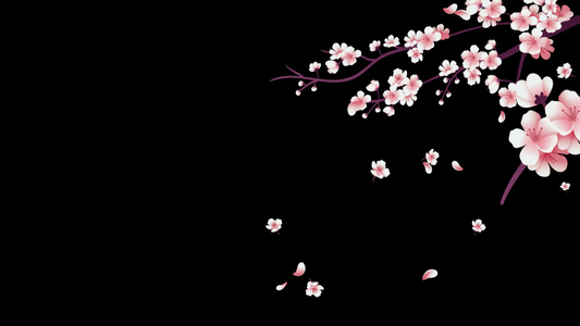 桃花树桃花装饰元素视频