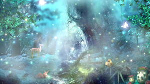 动态梦幻唯美森林背景视频元素40秒视频