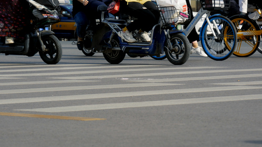 城市道路的非机动车视频