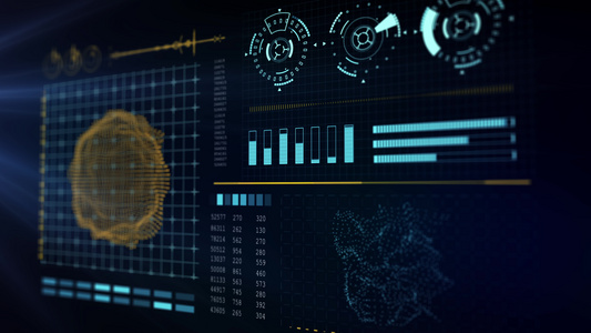 HUD技术未来主义元素科幻圈的元素在HUD图案中出现视频