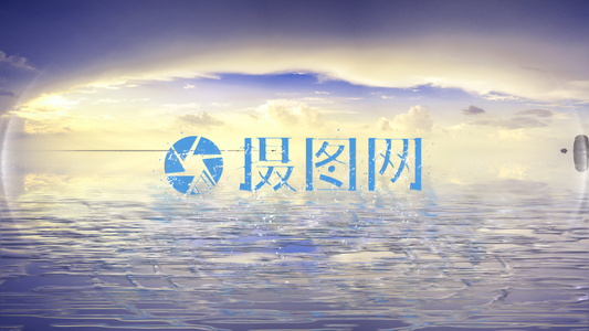 清新湖面水滴汇聚logo视频