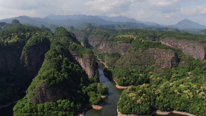 航拍福建泰宁景区陆地一线天奇景16秒视频