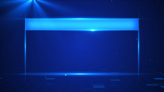 4K蓝色科技边框展板元素视频