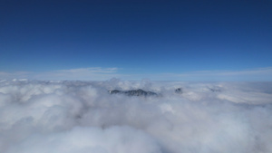 高空航拍云层之上高山山顶云雾仙境4k素材52秒视频