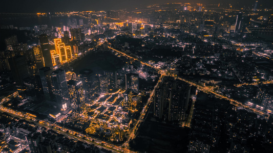 8K广东珠海城市全景风光夜景黑金延时视频