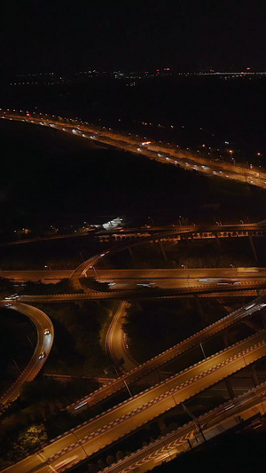 重庆最复杂交通立交盘龙立交交通，道路，夜晚，灯光8秒视频