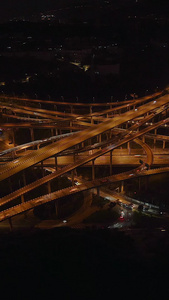 重庆最复杂交通立交盘龙立交交通，道路，夜晚，灯光视频