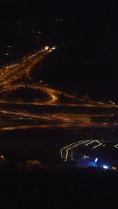 重庆最复杂交通立交盘龙立交交通，道路，夜晚，灯光视频