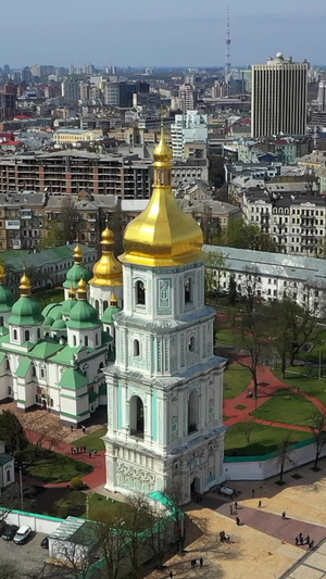 乌克兰基辅索菲亚大教堂欧洲建筑14秒视频