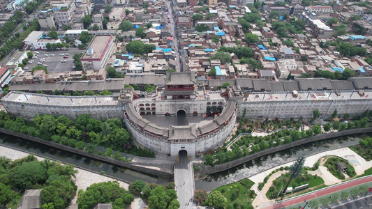 河南洛阳丽景门景区西大街鼓楼航拍视频