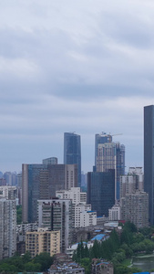 延时摄影素材武汉城市天际线天空流动的云天际线素材视频