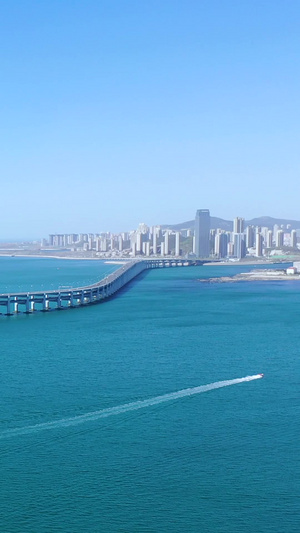 多角度拍摄大连星海湾跨海大桥合集星海湾大桥55秒视频