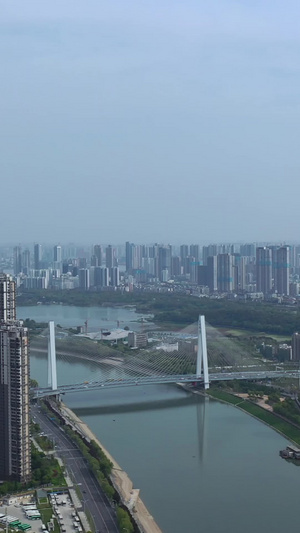 航拍武汉城市天际线汉江月湖桥江景素材写字楼31秒视频