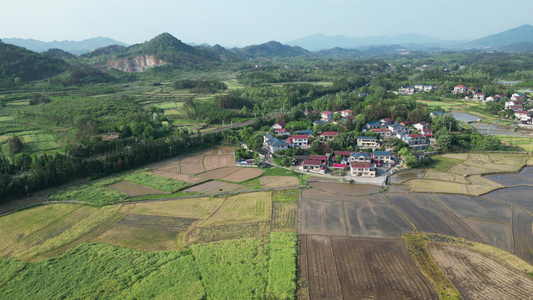 美丽乡村农田农业种植山川丘陵航拍 视频