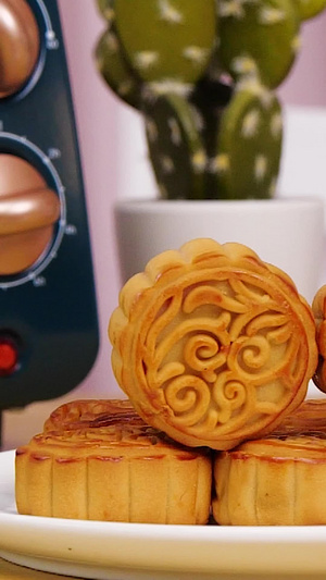水果月饼传统美食40秒视频