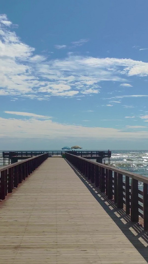 秦皇岛海滨观海栈道4a旅游景点50秒视频