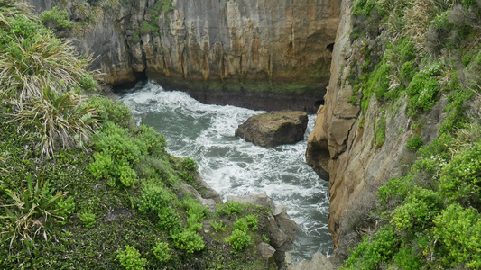 Punakaiki自然岩石和悬崖形成视频