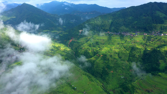 贵州旅游梯田山区风光视频