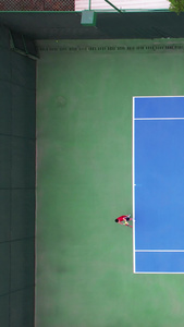 航拍运动比赛健身体育娱乐网球双打现场素材网球素材视频