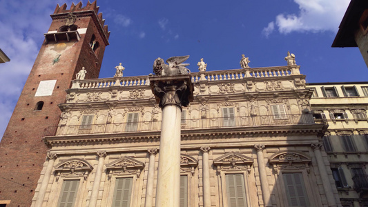 圣人标记狮子在维罗纳2号广场的Piazzadelle视频